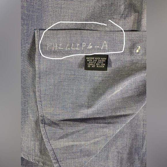 Faconnable Denim Blue Short Sleeve Button Down Dress Shirt Logo Pocket Work XL - Picture 8 of 8